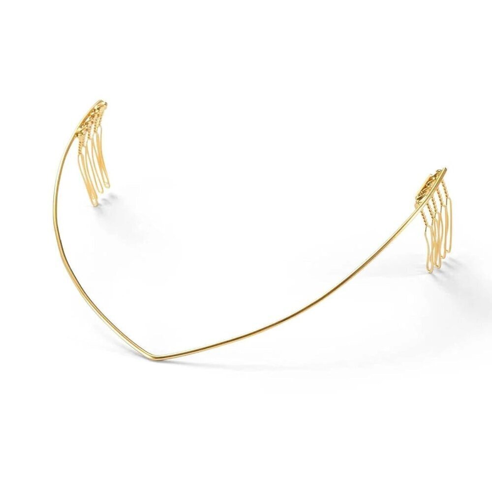 Women's Metal V-Shaped Hair Band Gold Back Worn Elegant for Daily Wear